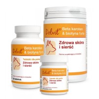 Dolfos Dolvit Beta karoten & biotyna forte (Доввіт Бета-каротин та біотин форте) - добавка для шкіри та вовни собак міні порід 510т (800г)